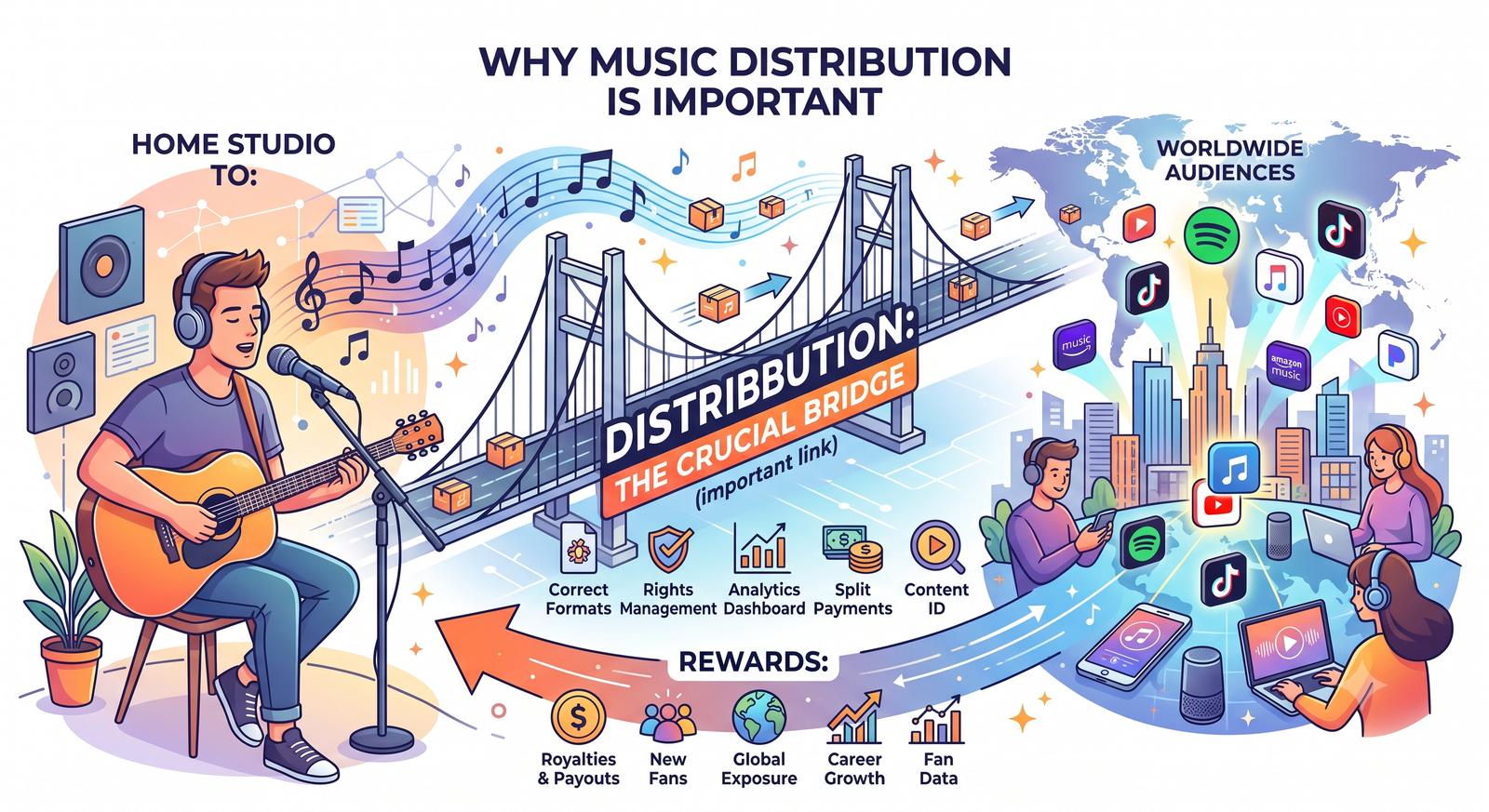 Why Music Distribution is the Bridge Between Your Bedroom Studio and the World